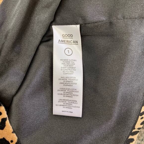 Good American Fit & Flatter Leopard Print Velveteen Blazer in Caramel Leopard, S - Picture 12 of 15
